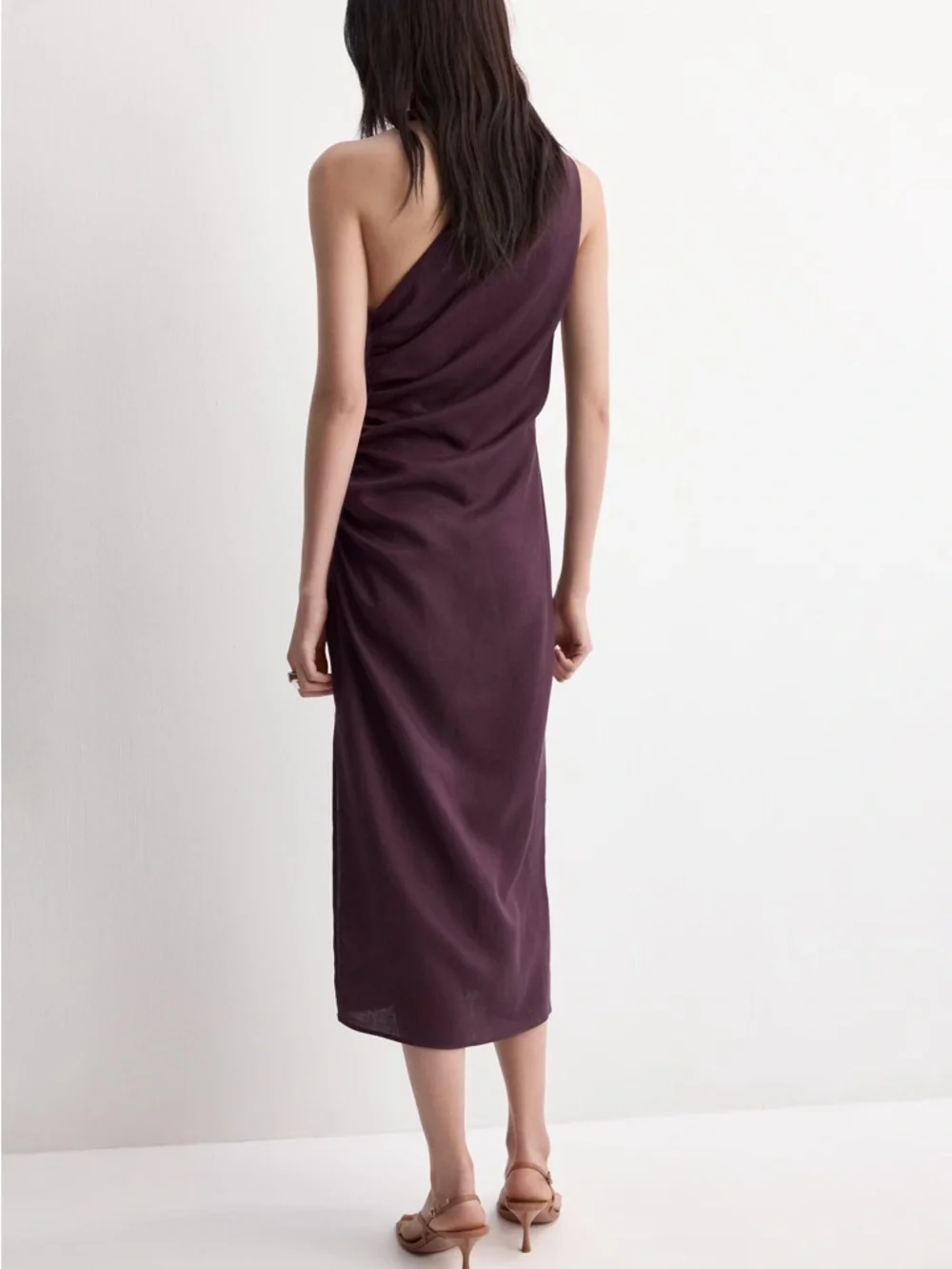 NWT (size 6) MANGO ASYMMETRICAL DRESS WITH SIDE SLIT - Picture 2 of 6